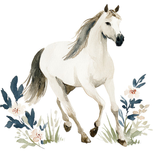 Watercolor Horses Fabric Panel 10