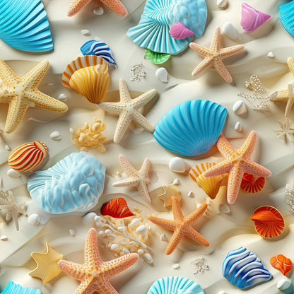 Seashell Shores Pattern 7 Minky Fabric