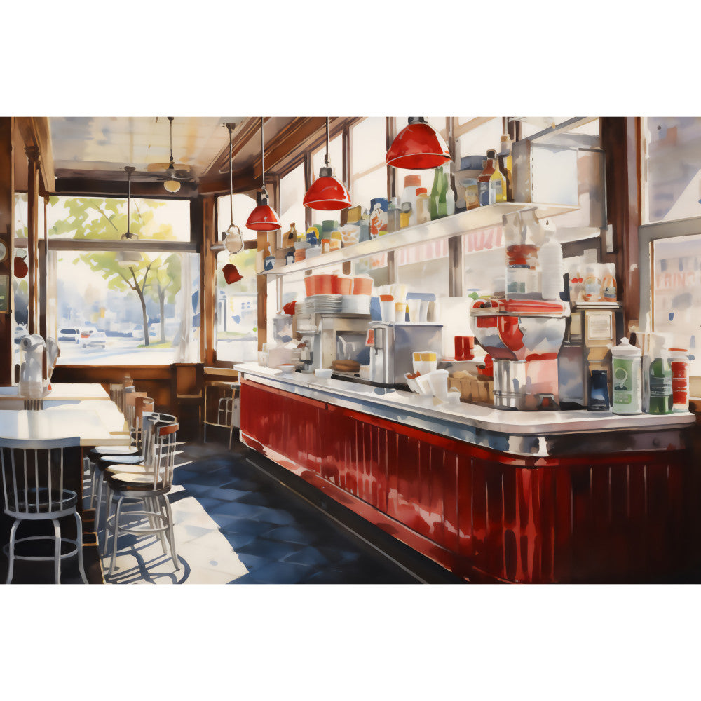 Retro Diner Fabric Panel 5