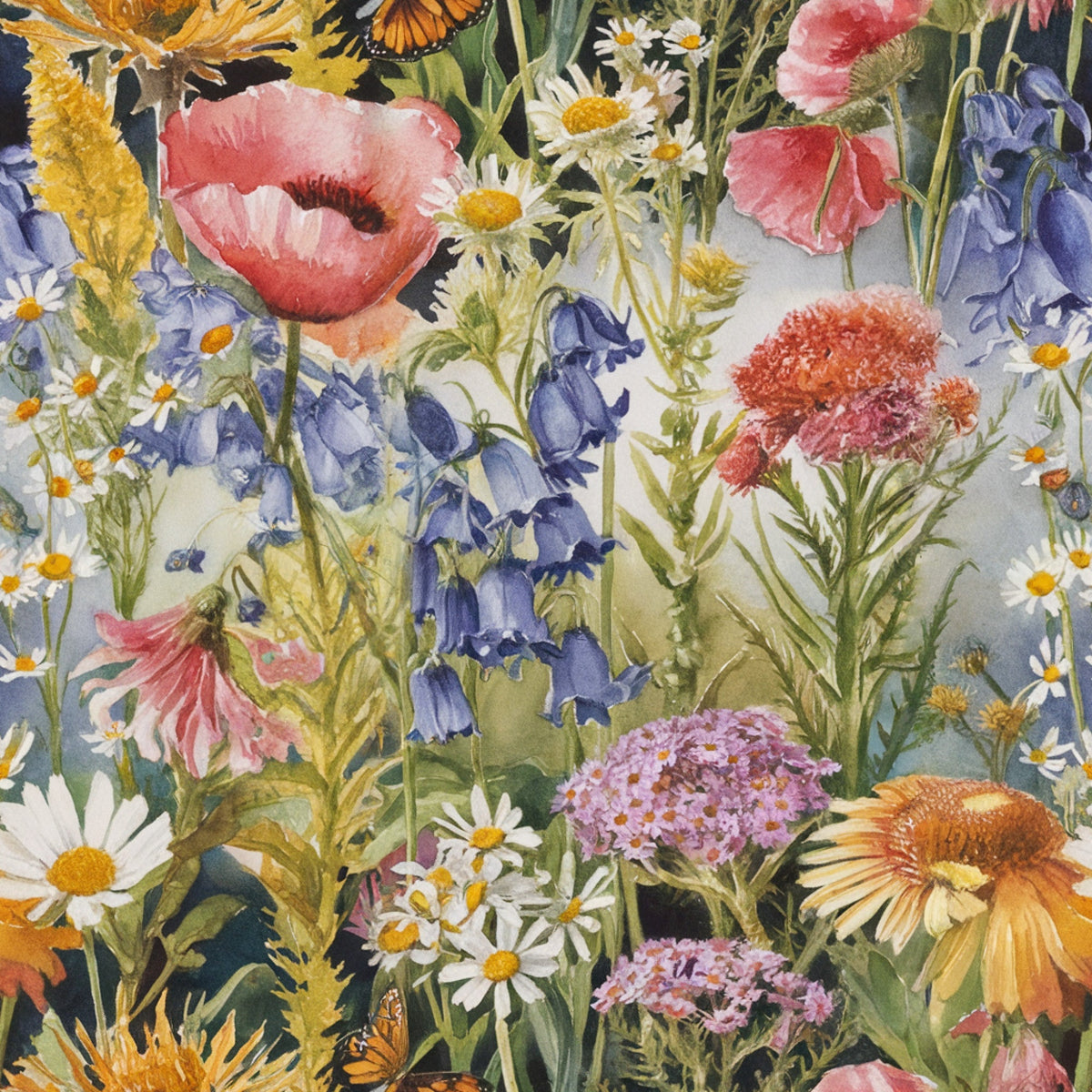 Painted Meadow Pattern 19 Minky Fabric