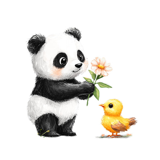 Cute Panda Bears Fabric Panel 11