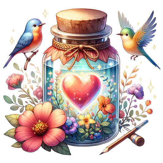 Magical Spring Jar Fabric Panel 8