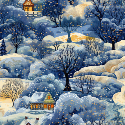 Golden Snowfall Pattern 23 Minky Fabric