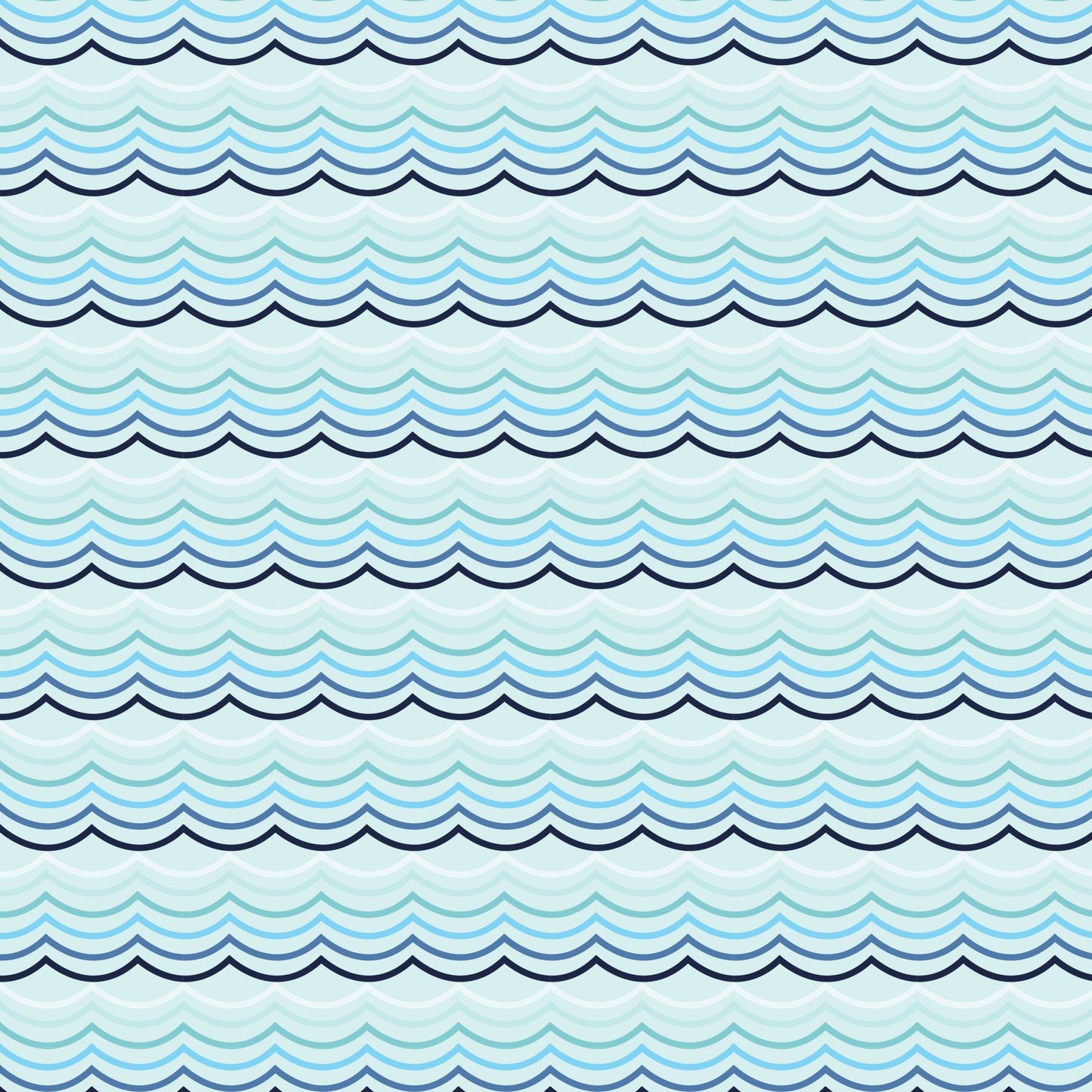 Navy Nautical Sea Pattern 7 Quilting Cotton Fabric