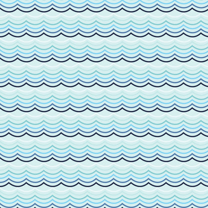 Navy Nautical Sea Pattern 7 Quilting Cotton Fabric