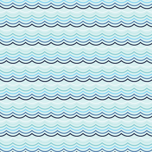 Navy Nautical Sea Pattern 7 Quilting Cotton Fabric