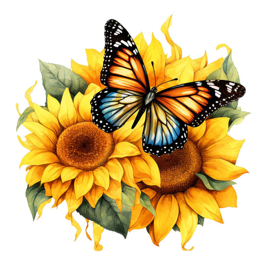 Sunflowers and Butterflies Fabric Panel 21