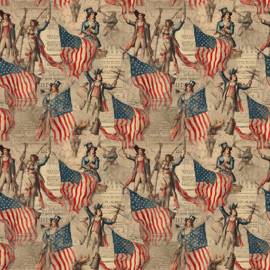 Americana Chronicles Pattern 3 Quilting Cotton Fabric