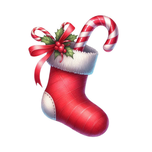 Christmas Stocking Scene Fabric Panel 15