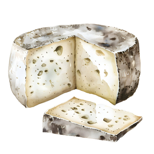 cheese, food, gourmet, cream, white, tan, beige, ivory, brown, gray, grey, realistic, photorealistic, food illustration, culinary, kitchen, farmhouse, rustic, elegant, sophisticated, novelty, humorous, whimsical, food themed, gourmet kitchen, artisanal, natural, textured, mold, holes