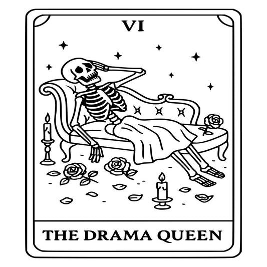 skeleton, tarot card, gothic, black and white, celestial, stars, roses, dramatic, vintage, occult, mystical, dark academia, goth, elegant, spooky, macabre, moon phase, candles, romance, romantic, whimsical, theatrical, alternative, moody, decorative panel, wall hanging, home decor, statement fabric, bold design