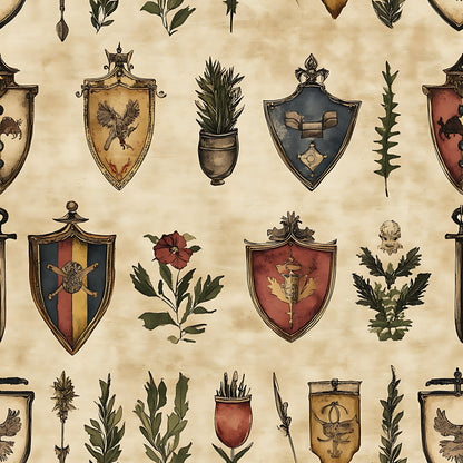 Medieval Heraldry Pattern 18 Minky Fabric