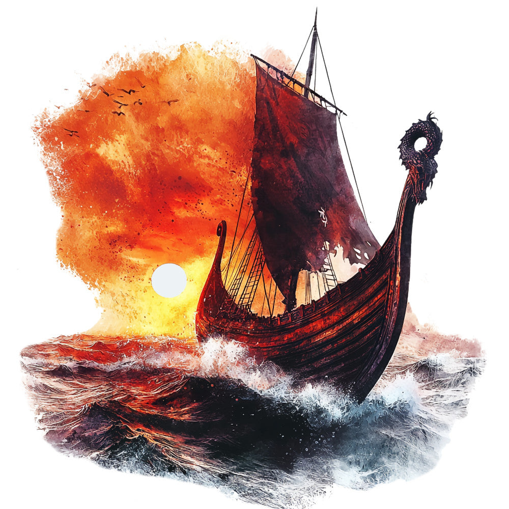 Viking Ships Fabric Panel 25