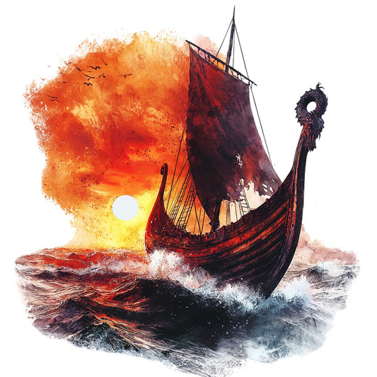 Viking Ships Fabric Panel 25