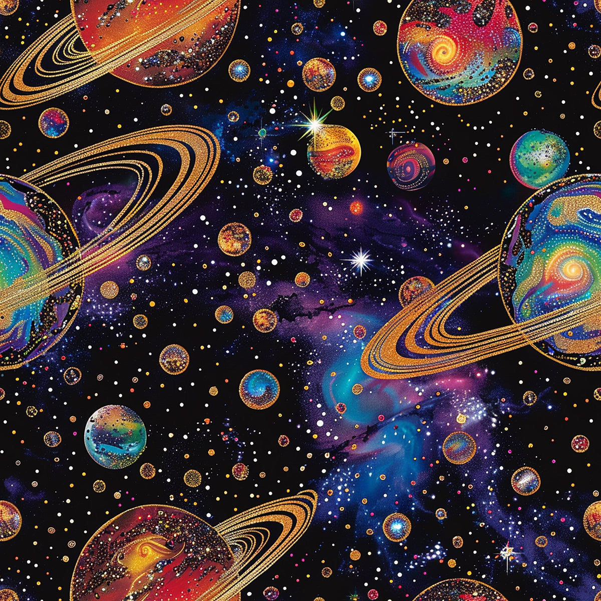 Gilded Galaxy Pattern 8 Minky Fabric