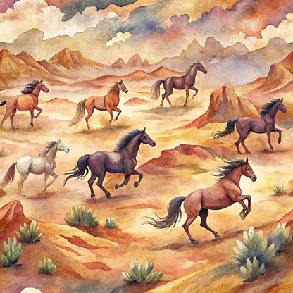Galloping Mustangs Pattern 20 Minky Fabric