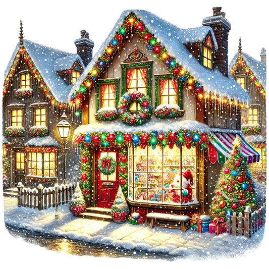 Christmas Villages Fabric Panel 48