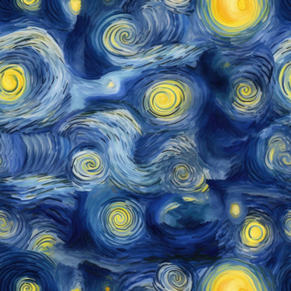 Starry Night Pattern 23 Quilting Cotton Fabric