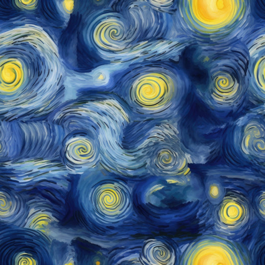Starry Night Pattern 23 Quilting Cotton Fabric