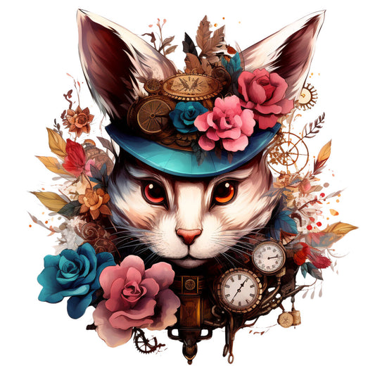 Floral Steampunk Fabric Panel 38