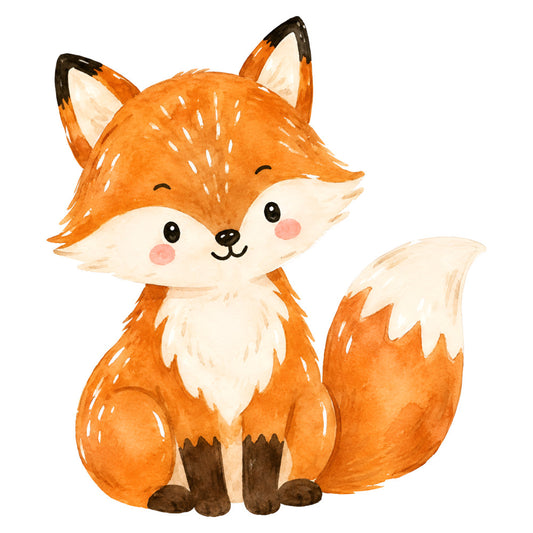 burnt orange, cream, ivory, black, rust, fox, woodland animals, whimsical, cute, children's, baby, nursery, animal motifs, forest theme, playful, illustrated, watercolor style, autumn, fall, nature, kids fabric, decorative panel, wall hanging, baby quilt, apparel, sweet, gentle, charming, rustic modern