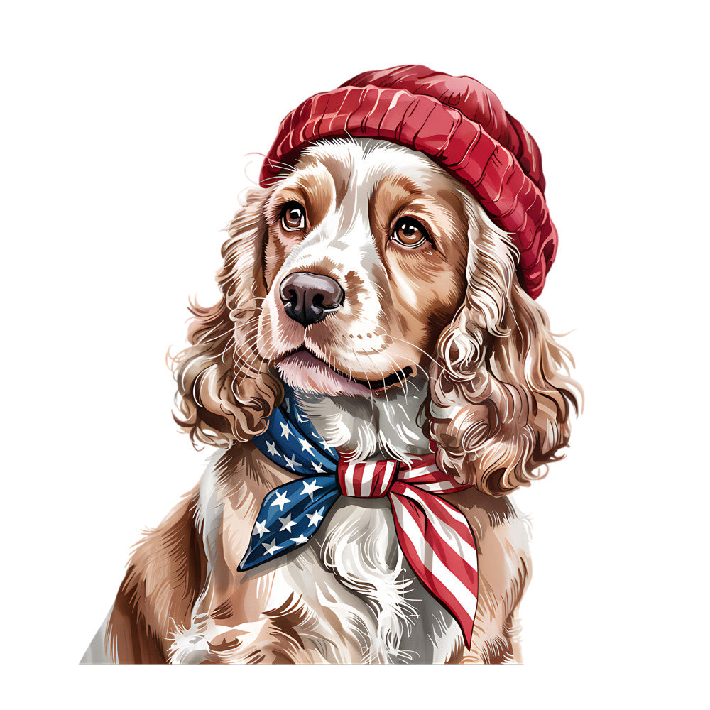 4th of July Dog Fabric Panel 12