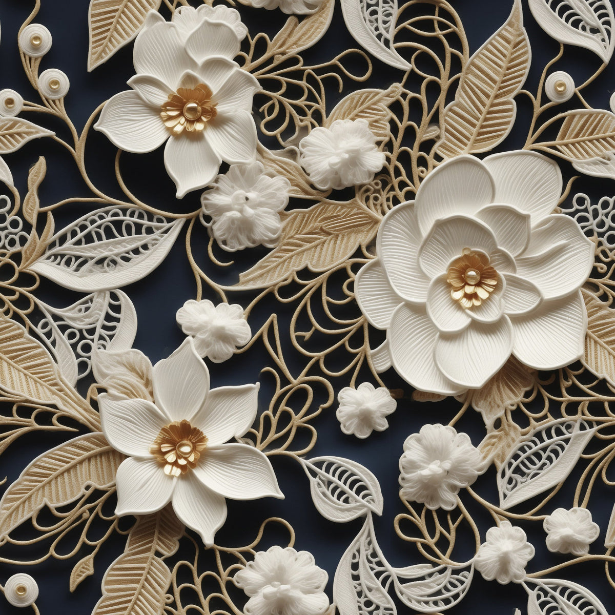 Pearled Blossoms Pattern 2 Minky Fabric