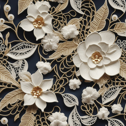 Pearled Blossoms Pattern 2 Minky Fabric