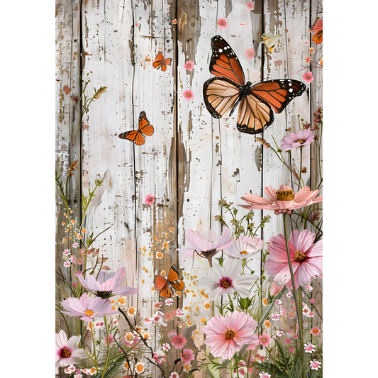 Rustic Butterfly Wall Art Fabric Panel 6