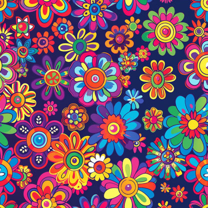 Psychedelic Petals Pattern 6 Minky Fabric