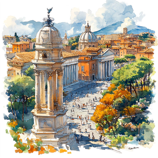 Italy Travel Art Fabric Panel 4