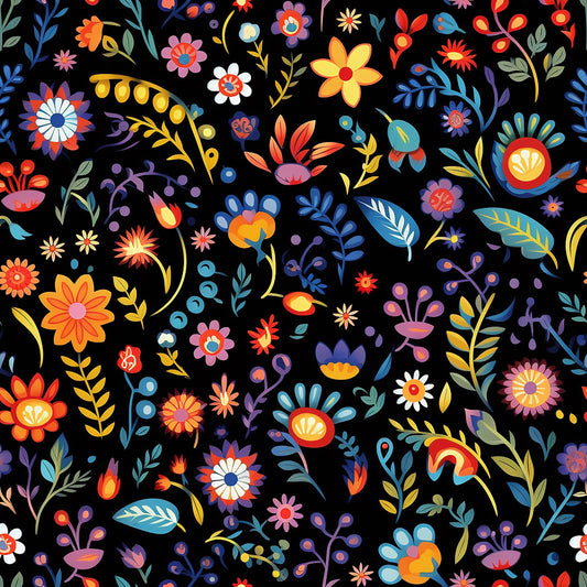 Mexican Floral Fiesta Pattern 1 Quilting Cotton Fabric