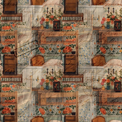 Postmarked Parlor Pattern 6 Minky Fabric