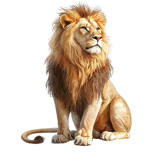 Watercolor Lion Fabric Panel 22
