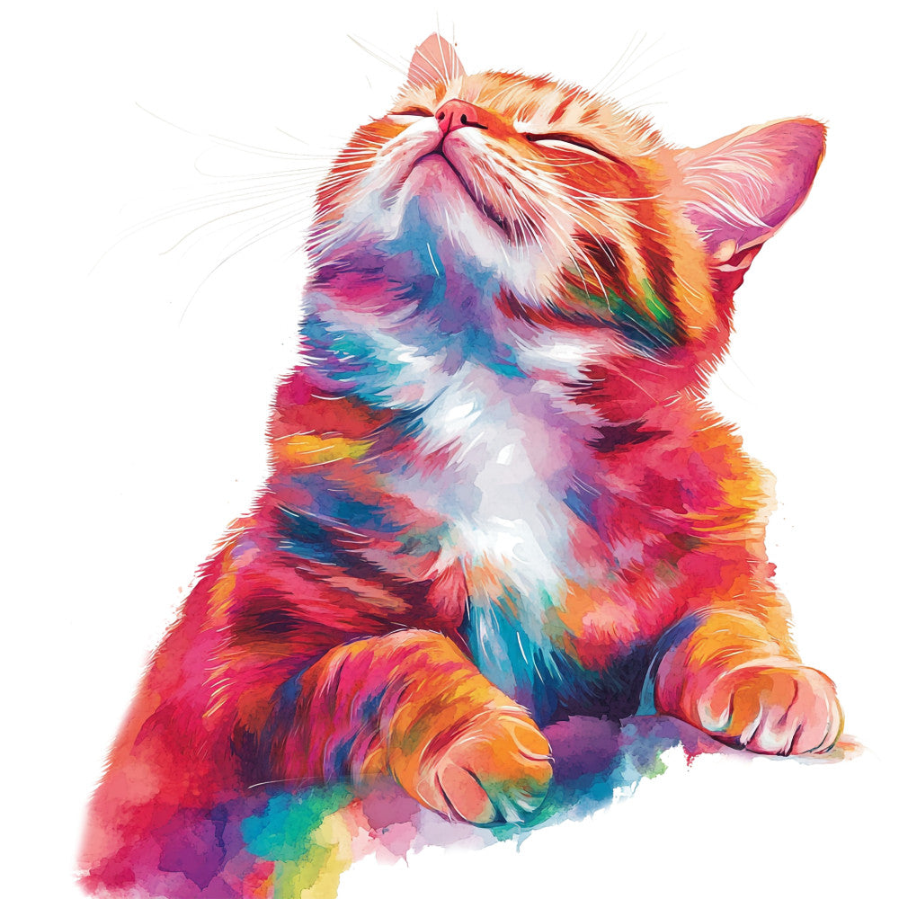 Colorful Cats Fabric Panel 4