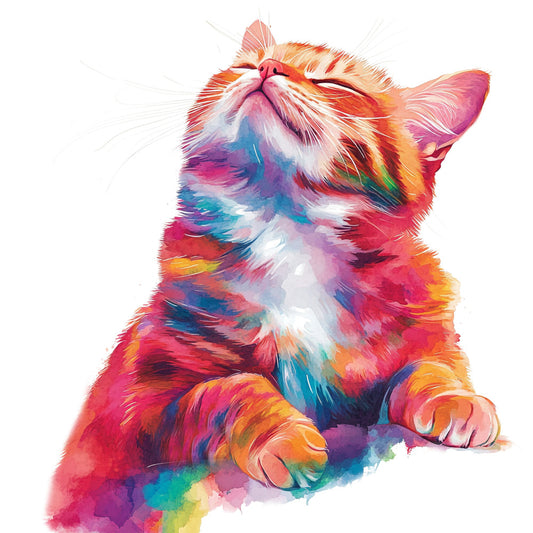 Colorful Cats Fabric Panel 4