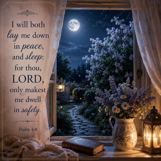 celestial, night sky, moonlight, full moon, stars, lavender, purple, blue, cream, white, gold, floral, flowers, lilacs, daisies, garden, nature, spiritual, religious, inspirational, psalm, scripture, peaceful, serene, elegant, romantic, vintage, cottage core, rustic, nighttime