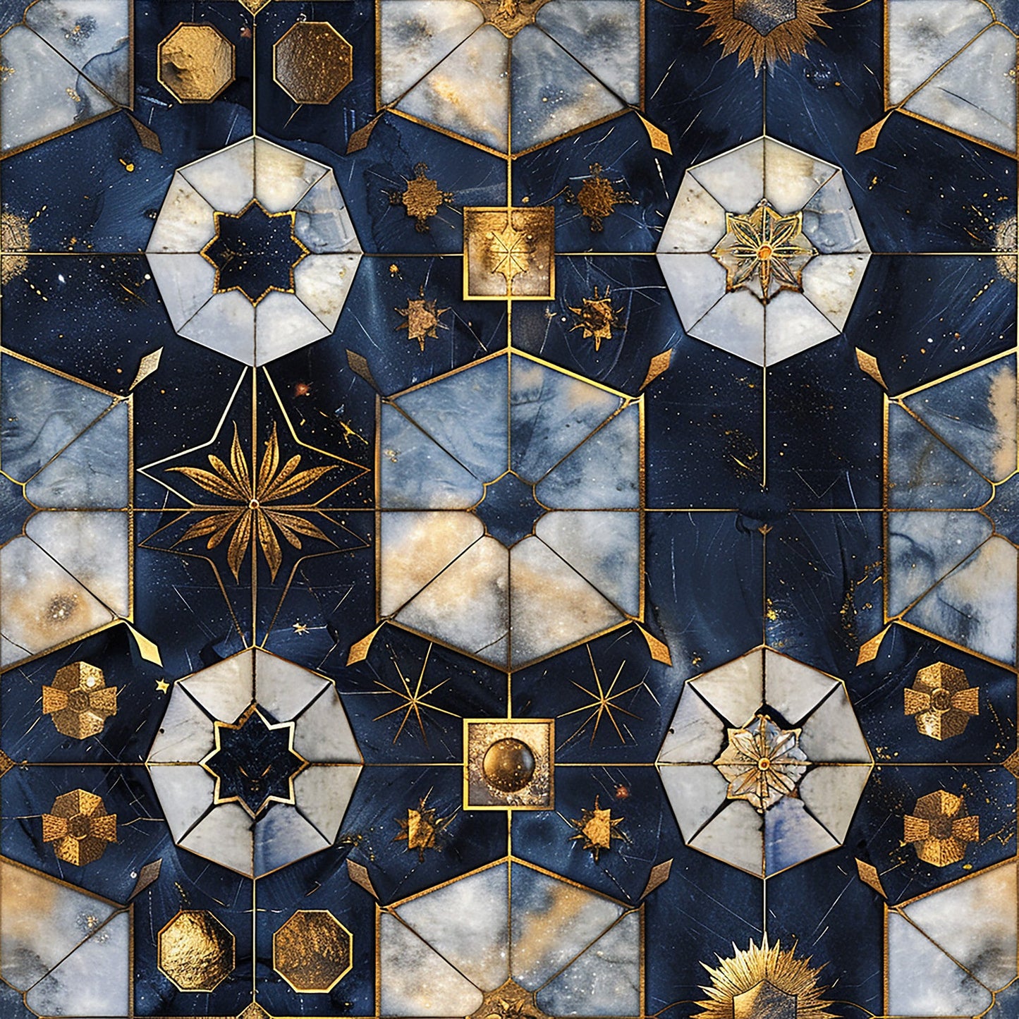 Baroque Celestial Pattern 8 Quilting Cotton Fabric