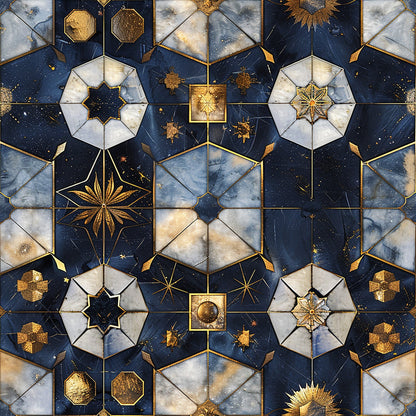 Baroque Celestial Pattern 8 Quilting Cotton Fabric