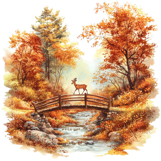 Deer in Nature Fabric Panel 19