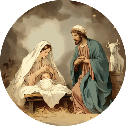 Nativity Christmas Ornaments Fabric Panel 3