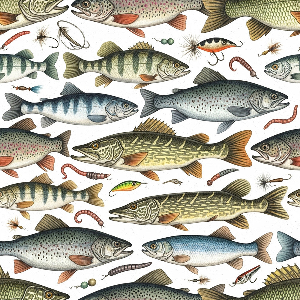 Angler's Vintage Almanac Pattern 12 Minky Fabric