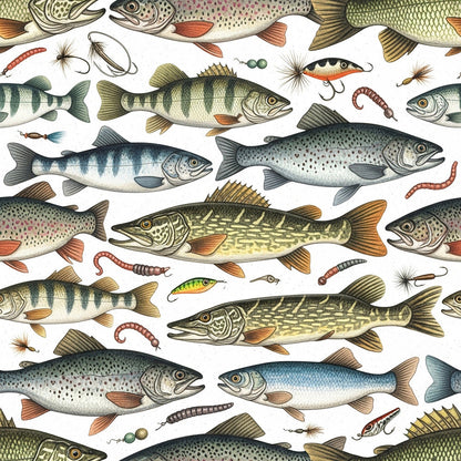 Angler's Vintage Almanac Pattern 12 Minky Fabric
