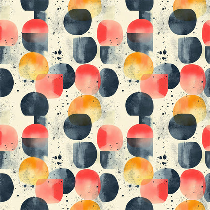 Mid Century Mod Geometric Pattern 2 Quilting Cotton Fabric