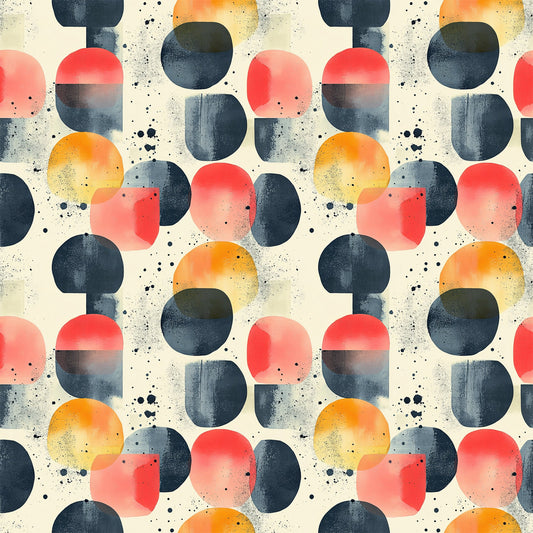Mid Century Mod Geometric Pattern 2 Quilting Cotton Fabric