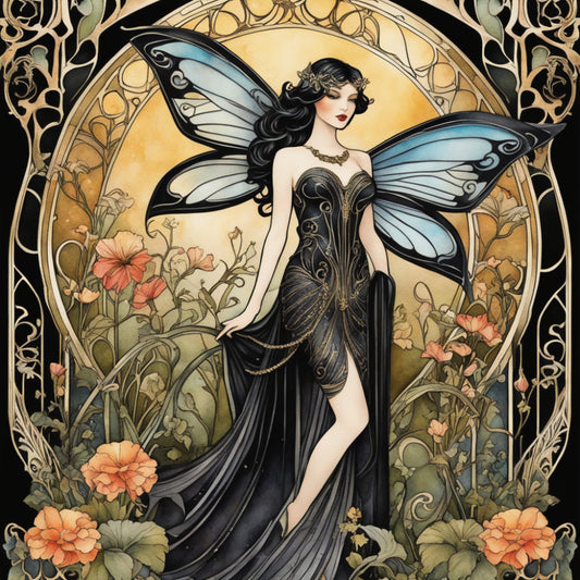 Art Nouveau Fairies Fabric Panel 7