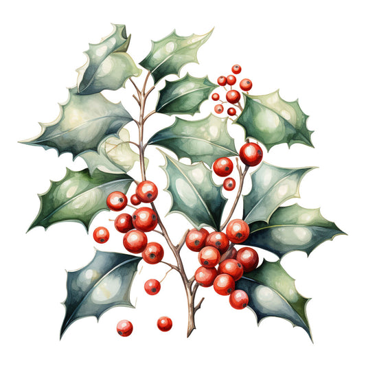 Holly and Baubles Fabric Panel 28