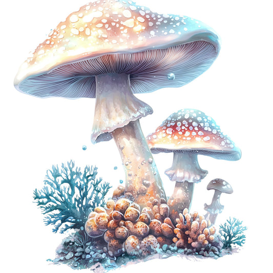 Underwater Mushrooms Fabric Panel 15