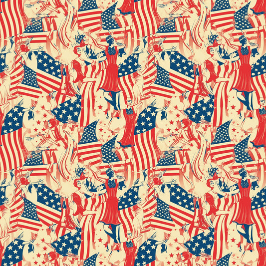 Americana Chronicles Pattern 2 Quilting Cotton Fabric
