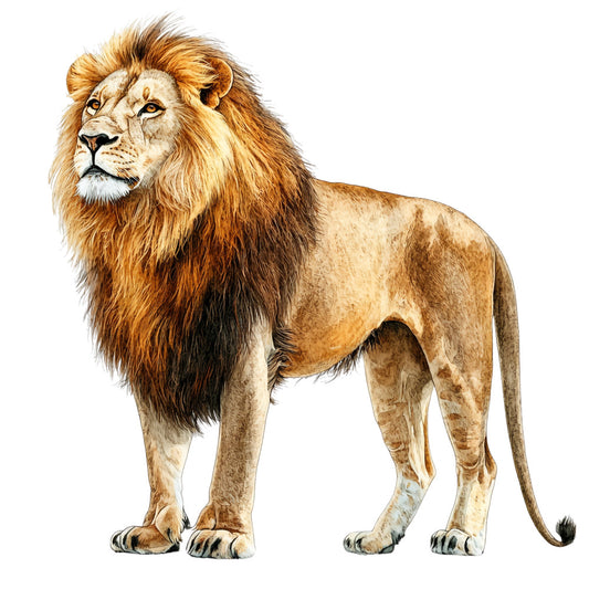 Watercolor Lion Fabric Panel 25